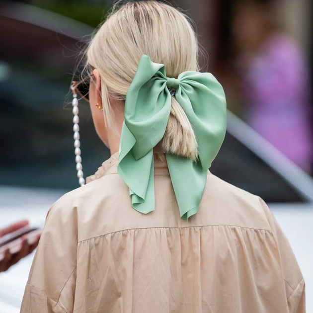 rose strap print satin scrunchies wing knot hair elastic glossy scrunc –