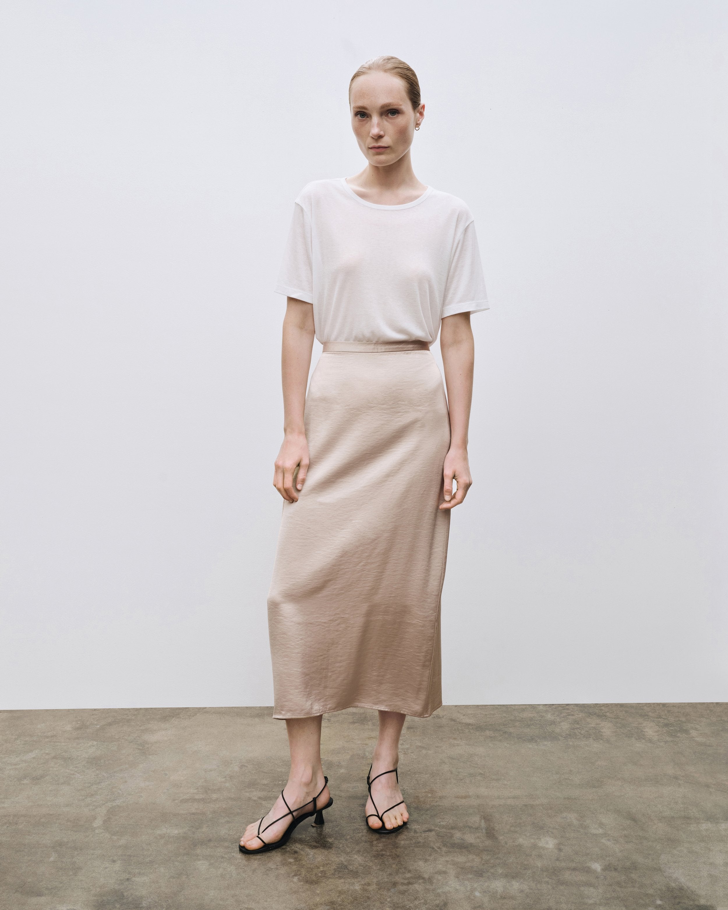 Satin Midi Skirt