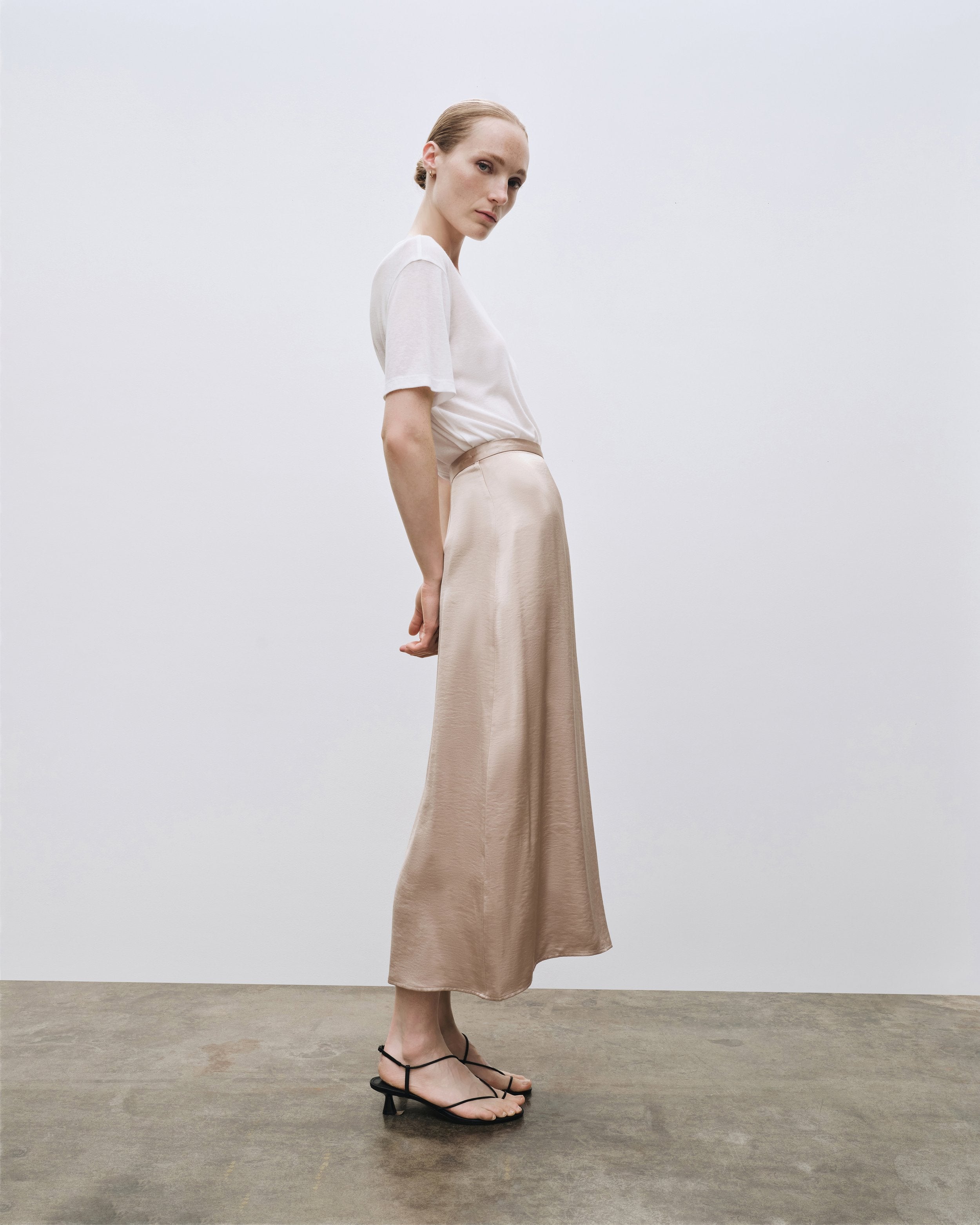 Satin Midi Skirt