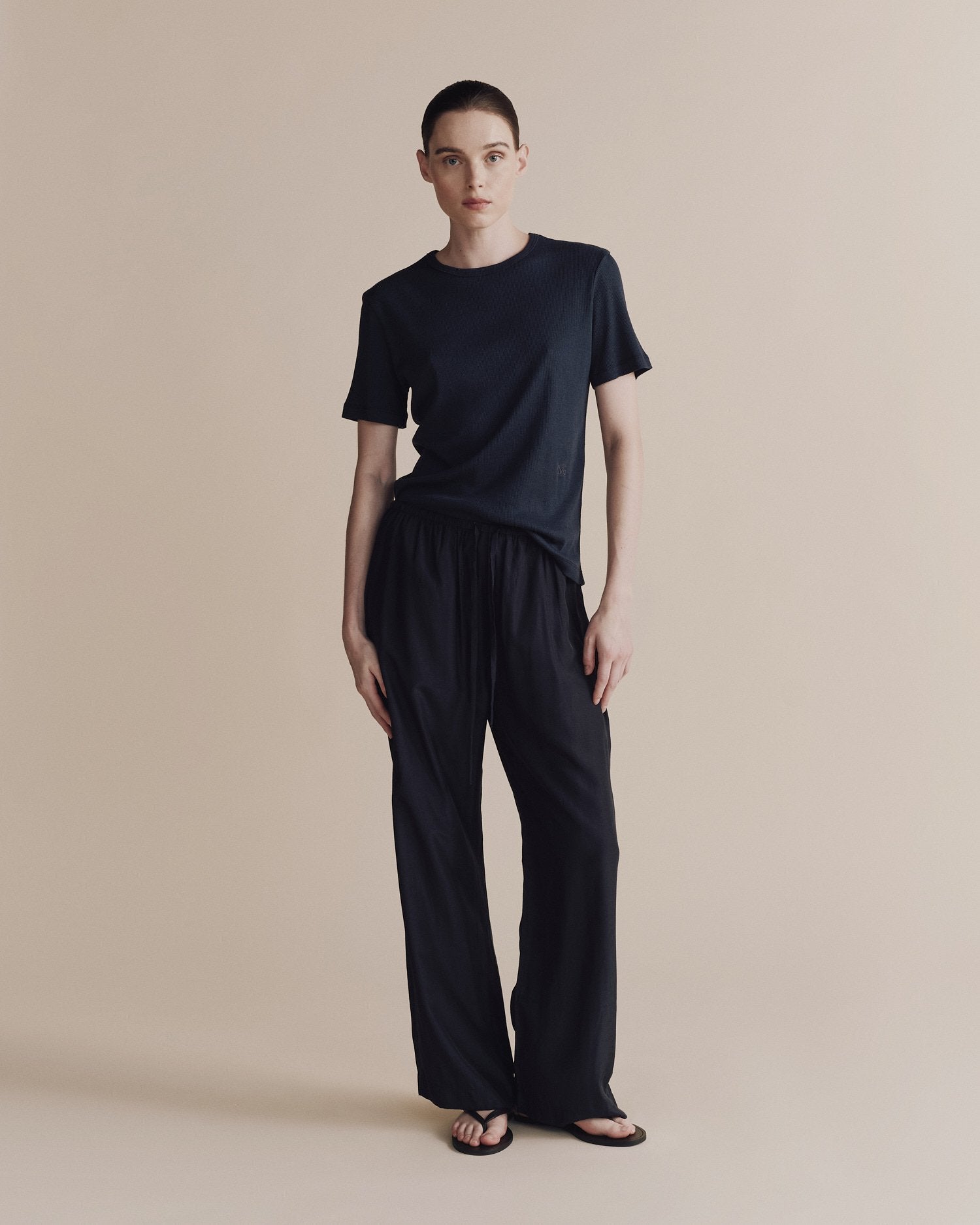 Cotton Tencel Ribbed T-Shirt