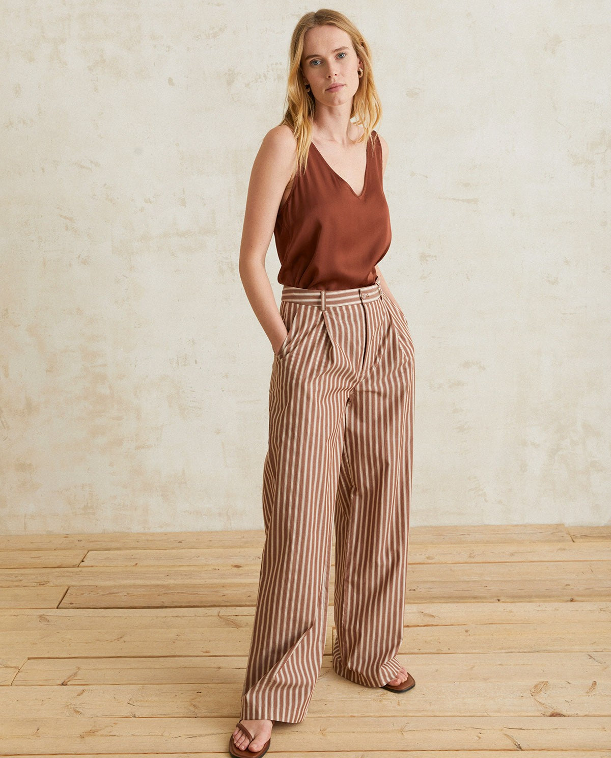 Wide Leg Cotton Trouser
