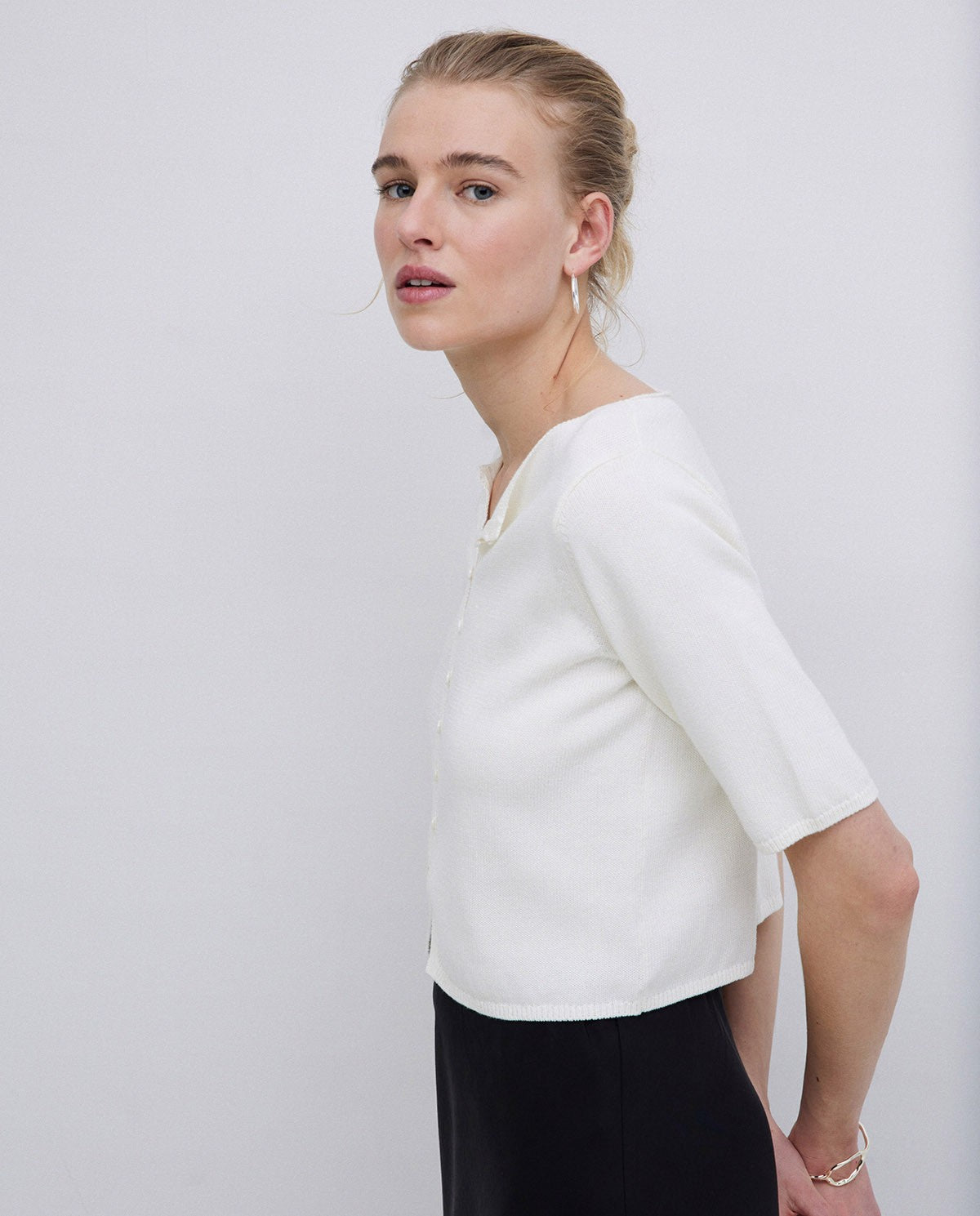 Knit Short Sleeve Cardigan