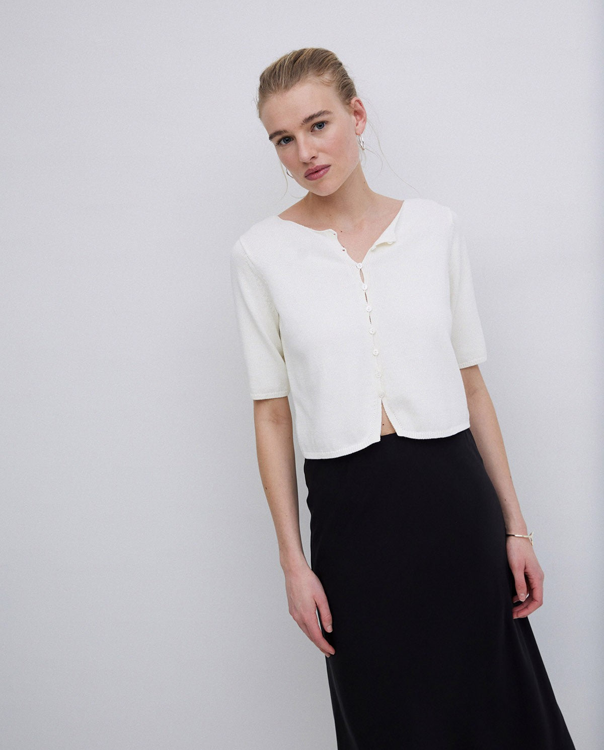 Knit Short Sleeve Cardigan