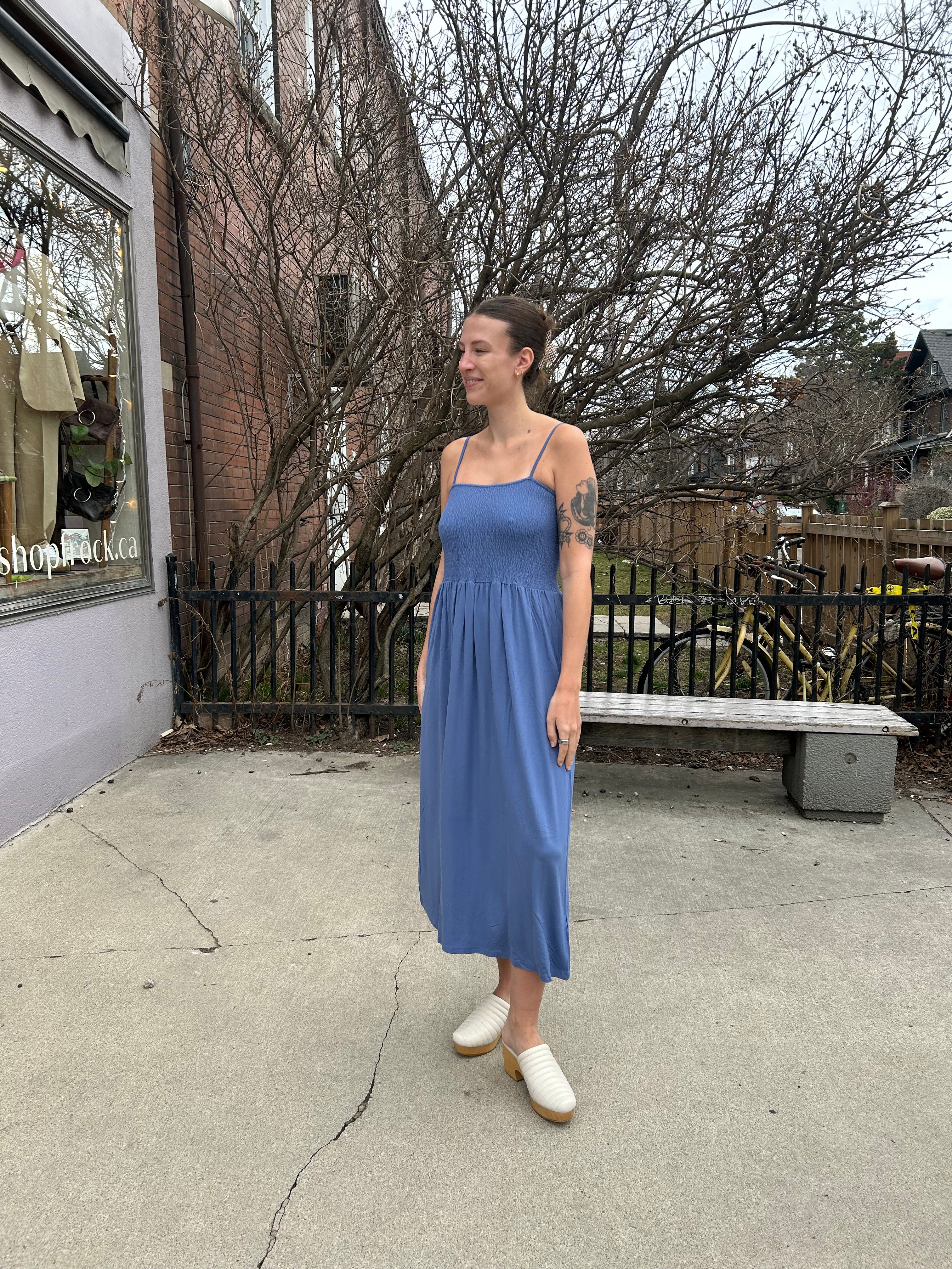 Gathered Strappy Dress