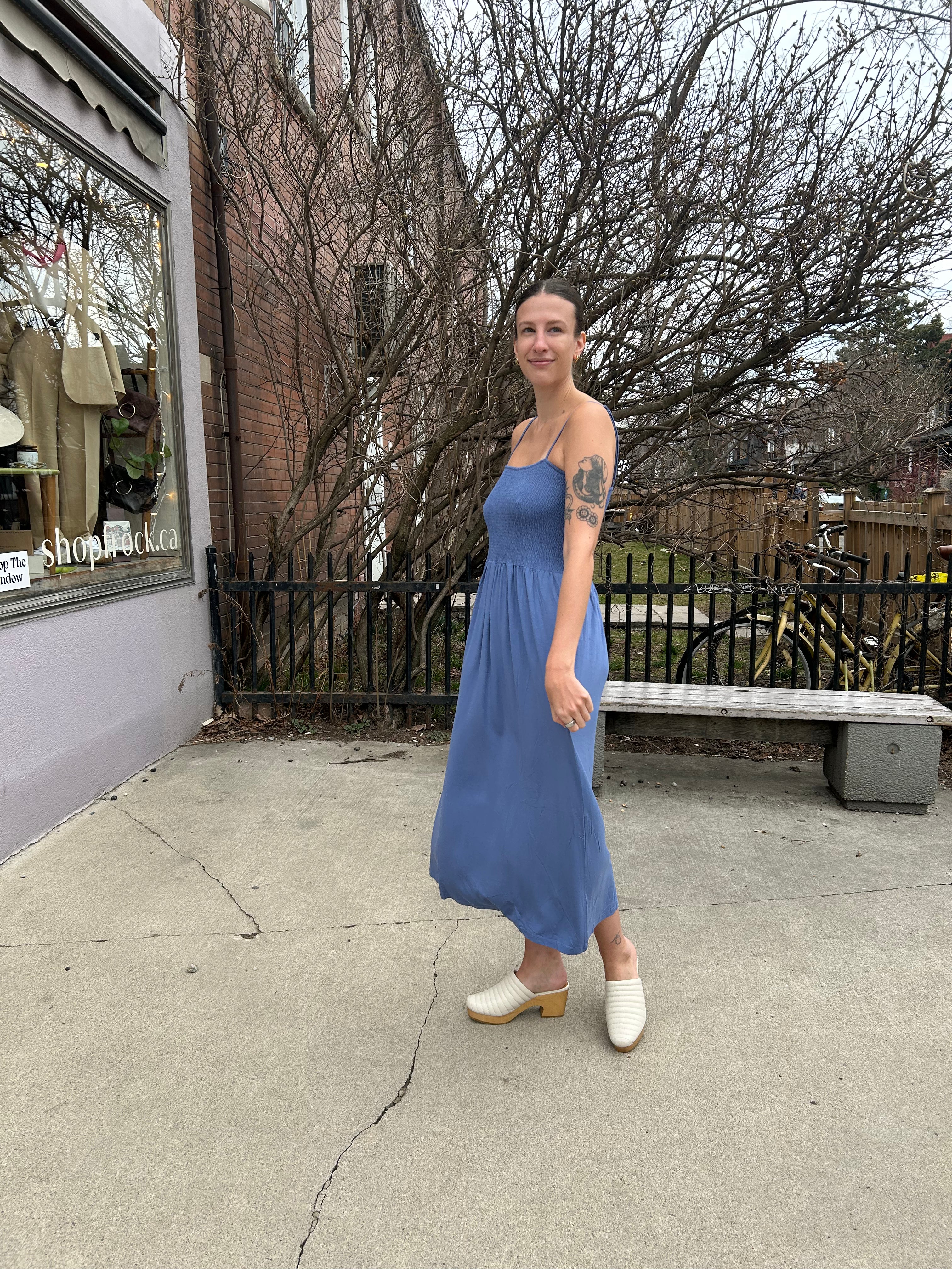 Gathered Strappy Dress