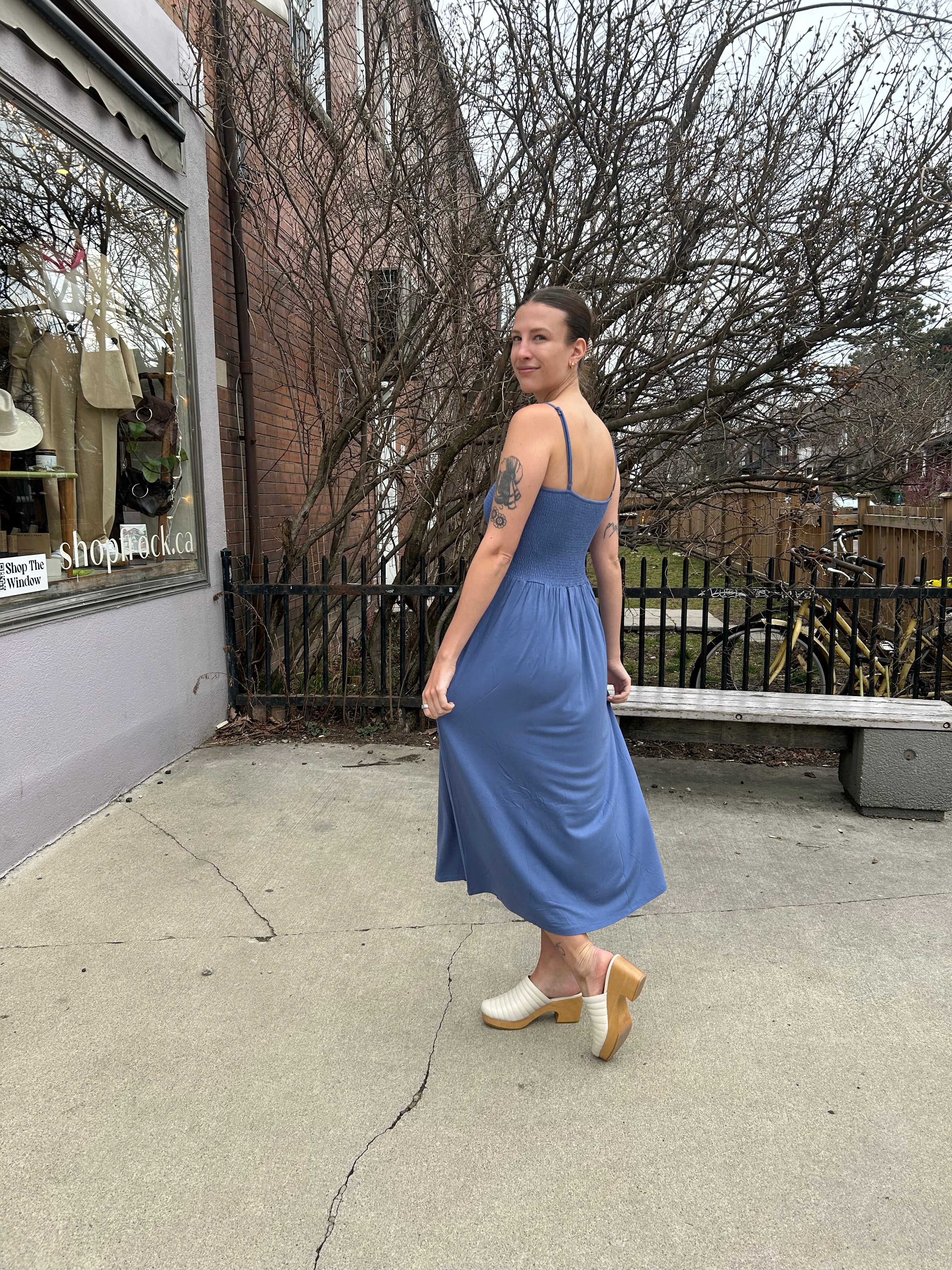 Gathered Strappy Dress