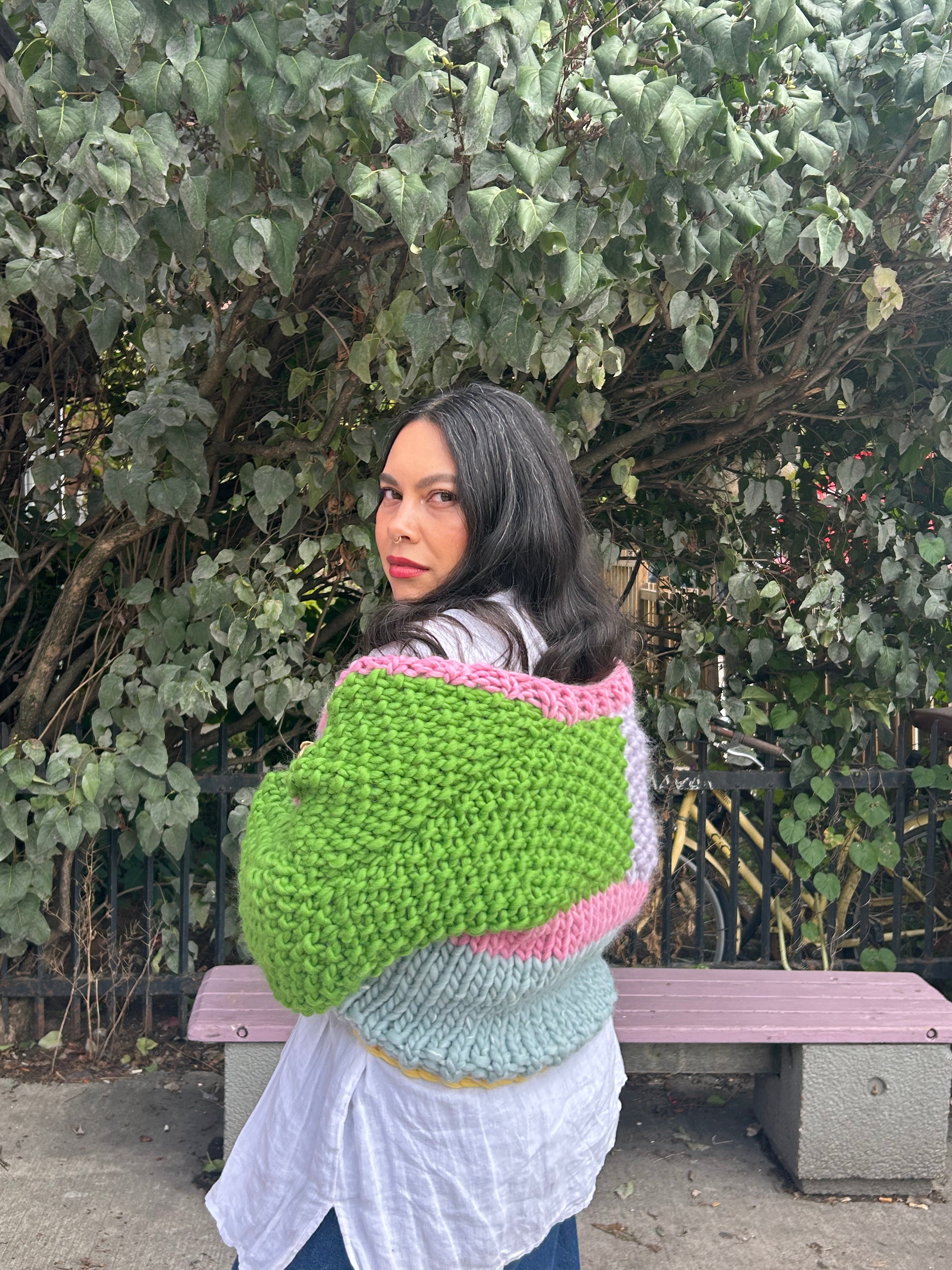 Merino Colourblock Cardigan