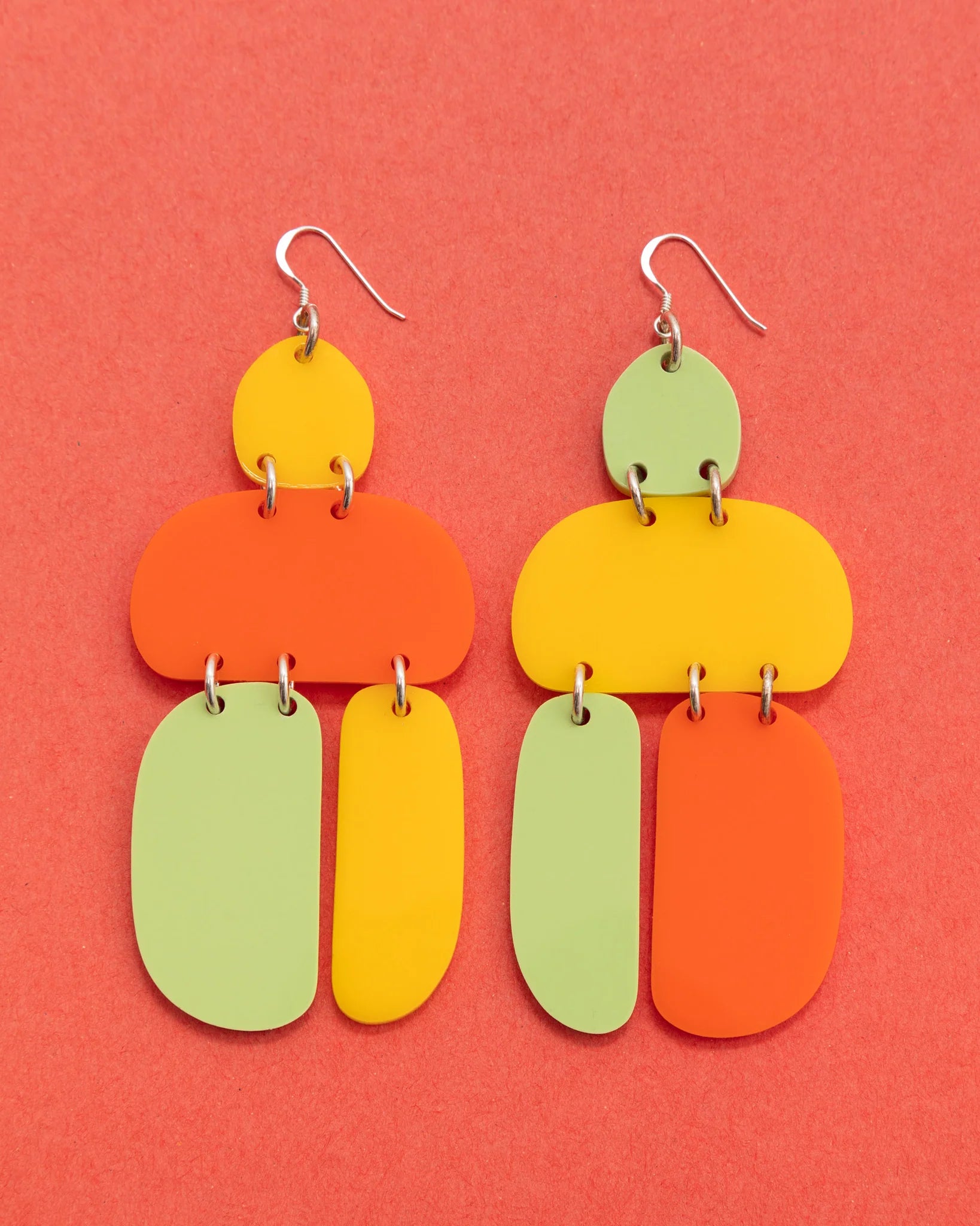 Stacked Ovoids Earrings - Remixed