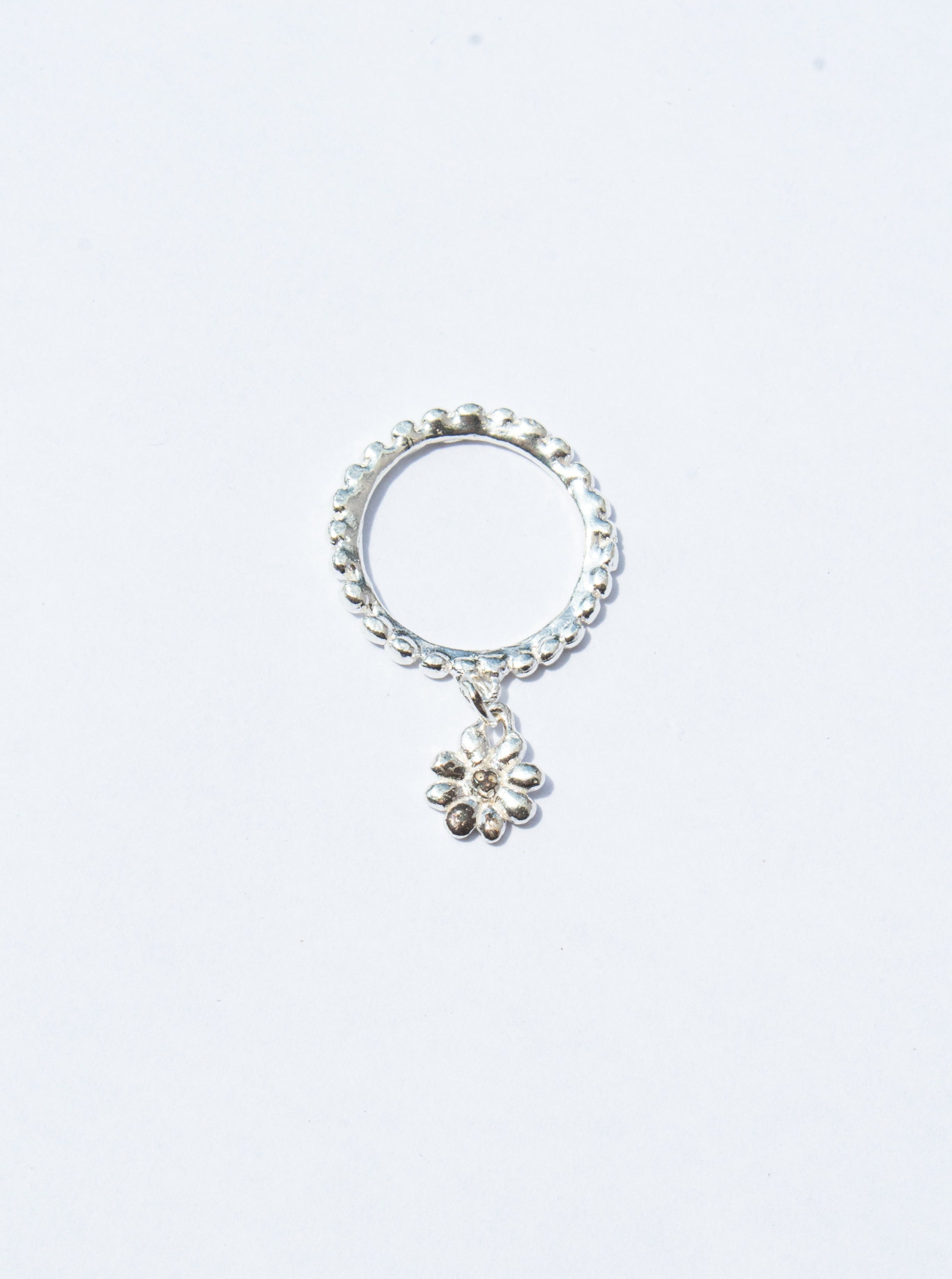 Tiny Flower Charm Ring