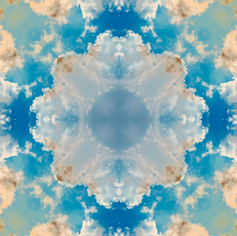 Large Sky Mandala Silk Habotai Scarf