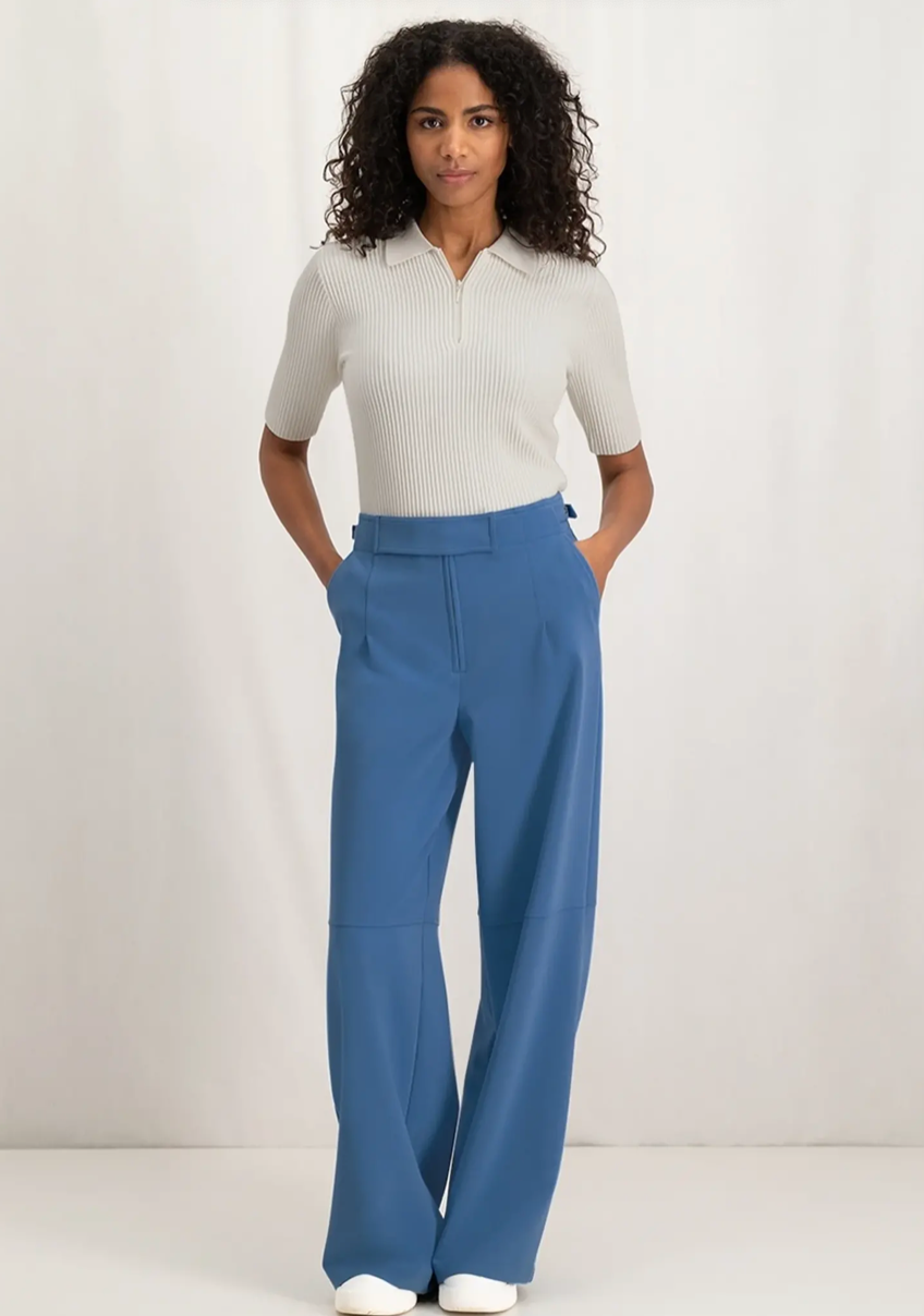 High Waist Wide Leg Trouser With Buckle Detail Yaya Spring Summer Frock Toronto