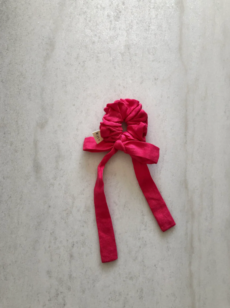 Bow Pure Linen Scrunchie