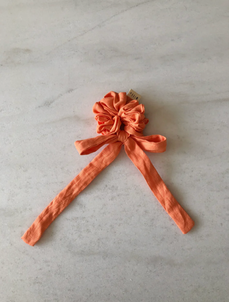 Bow Pure Linen Scrunchie