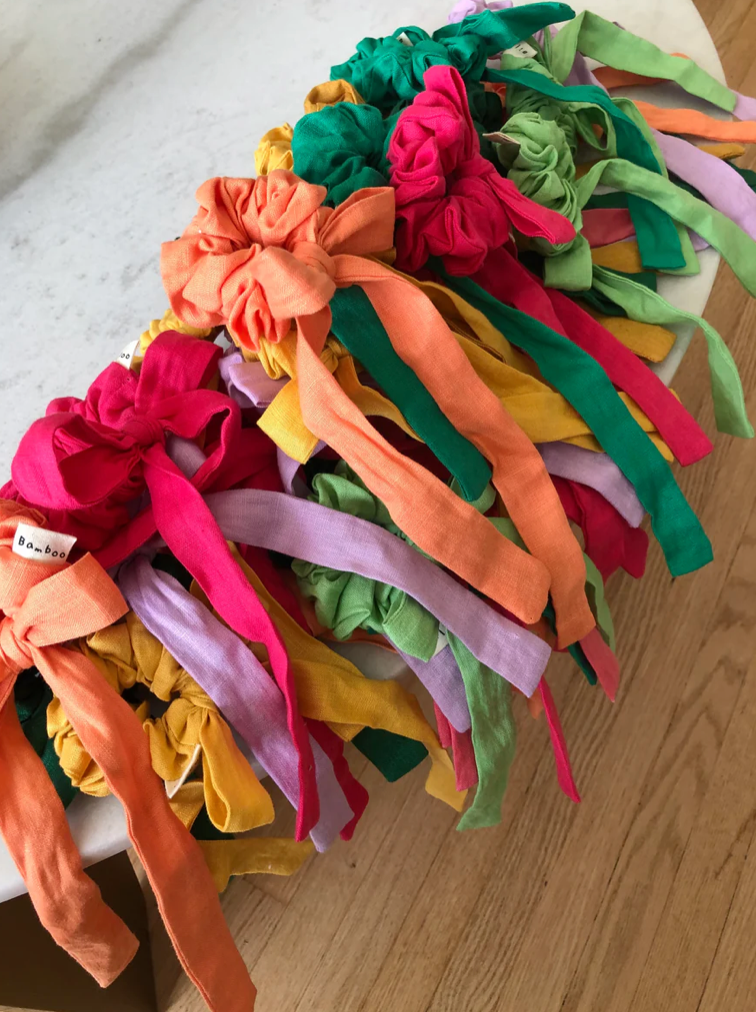 Bow Pure Linen Scrunchie