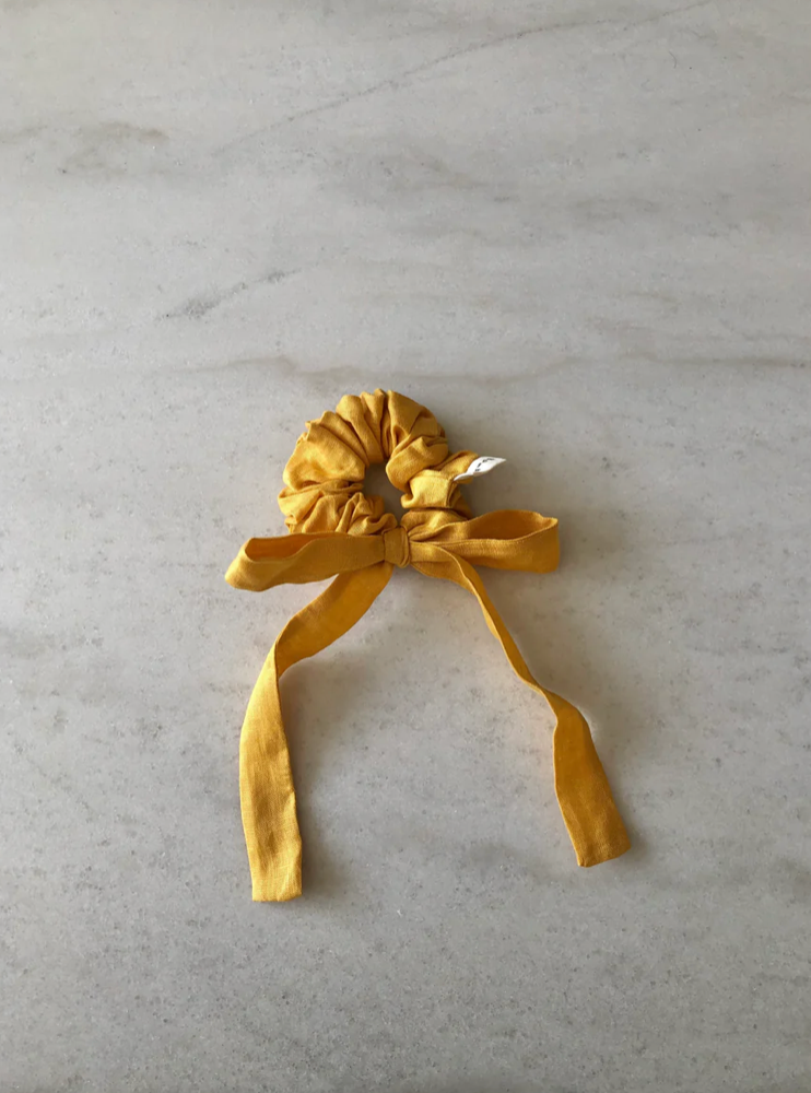 Bow Pure Linen Scrunchie