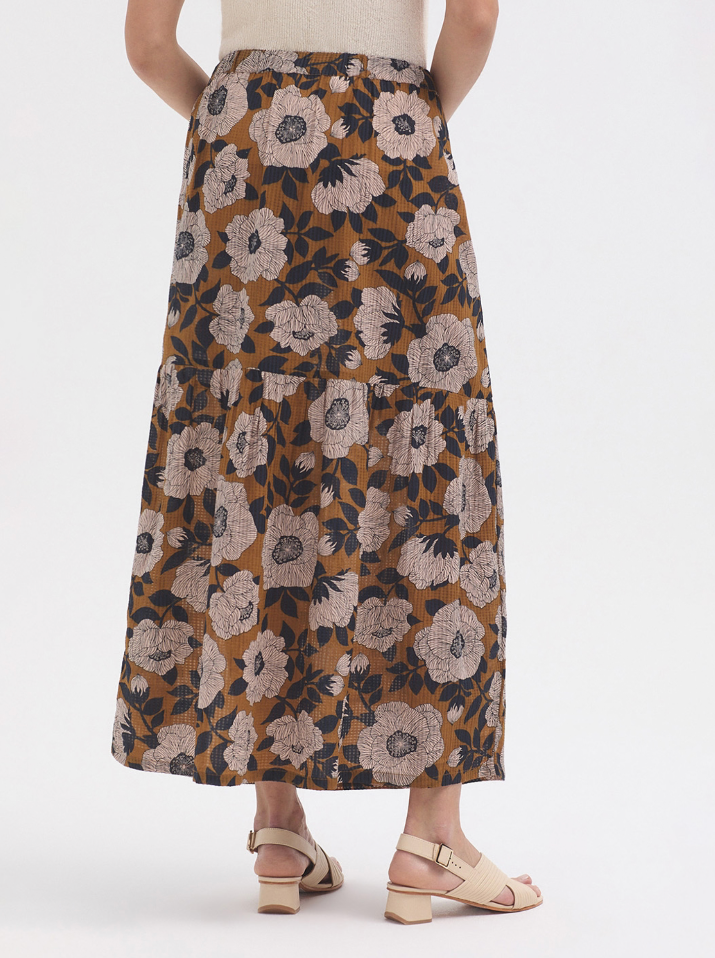 Camelia Print Waffle Skirt