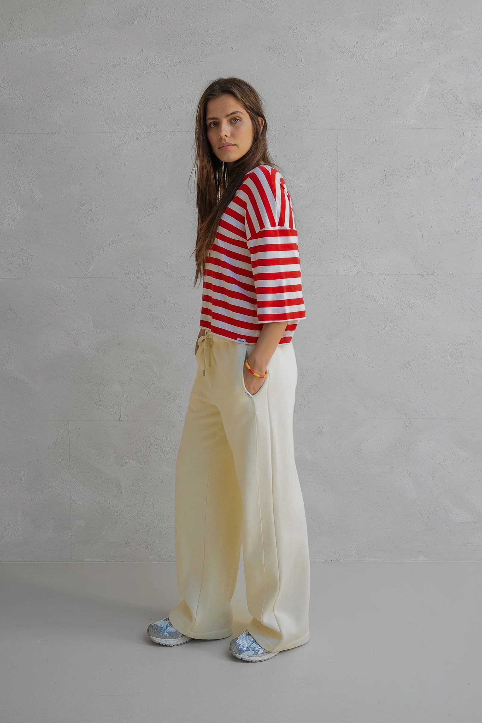 Mid Sleeve Stripe Tee