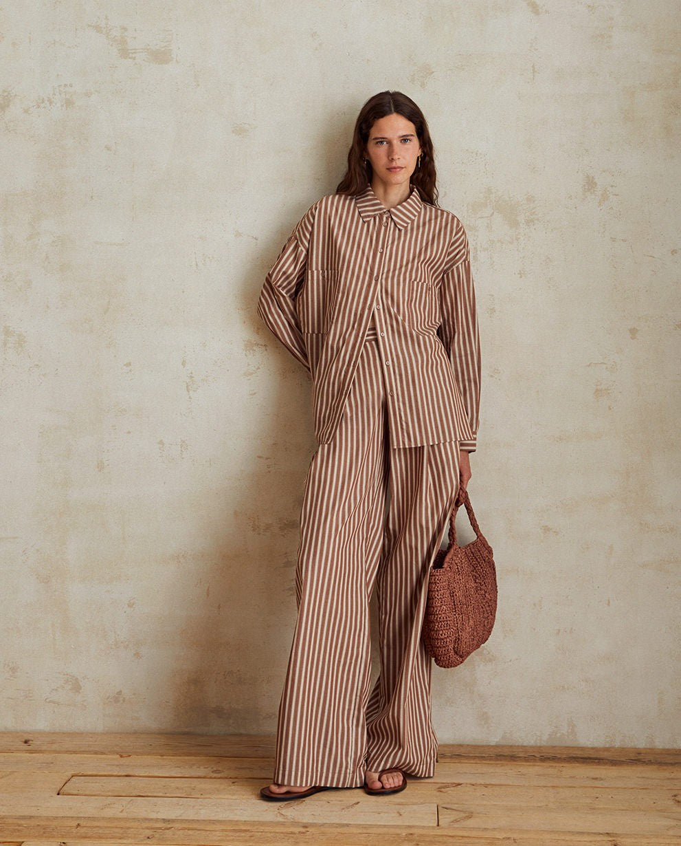 Wide Leg Cotton Trouser