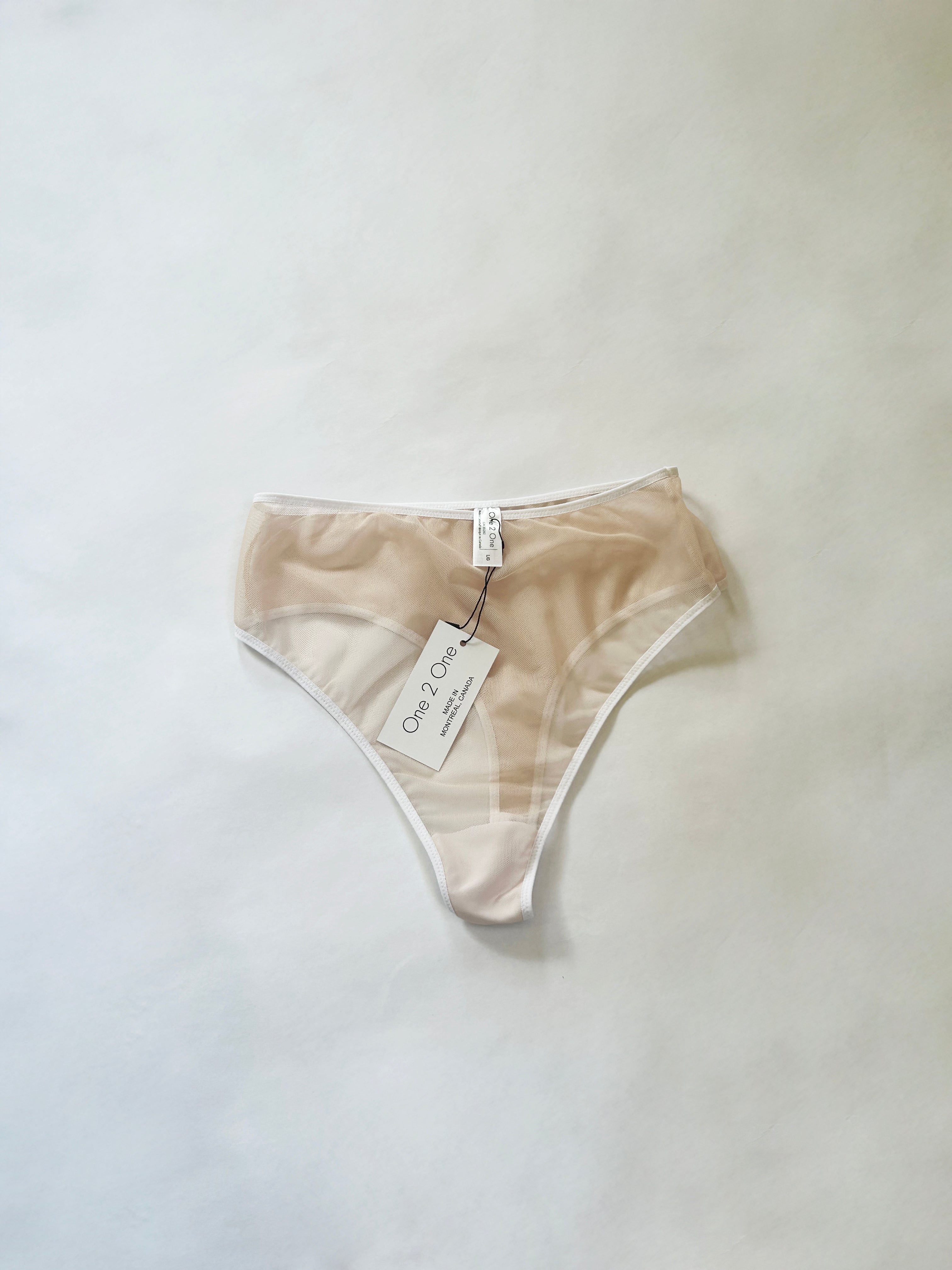 High Waist Mesh Thong