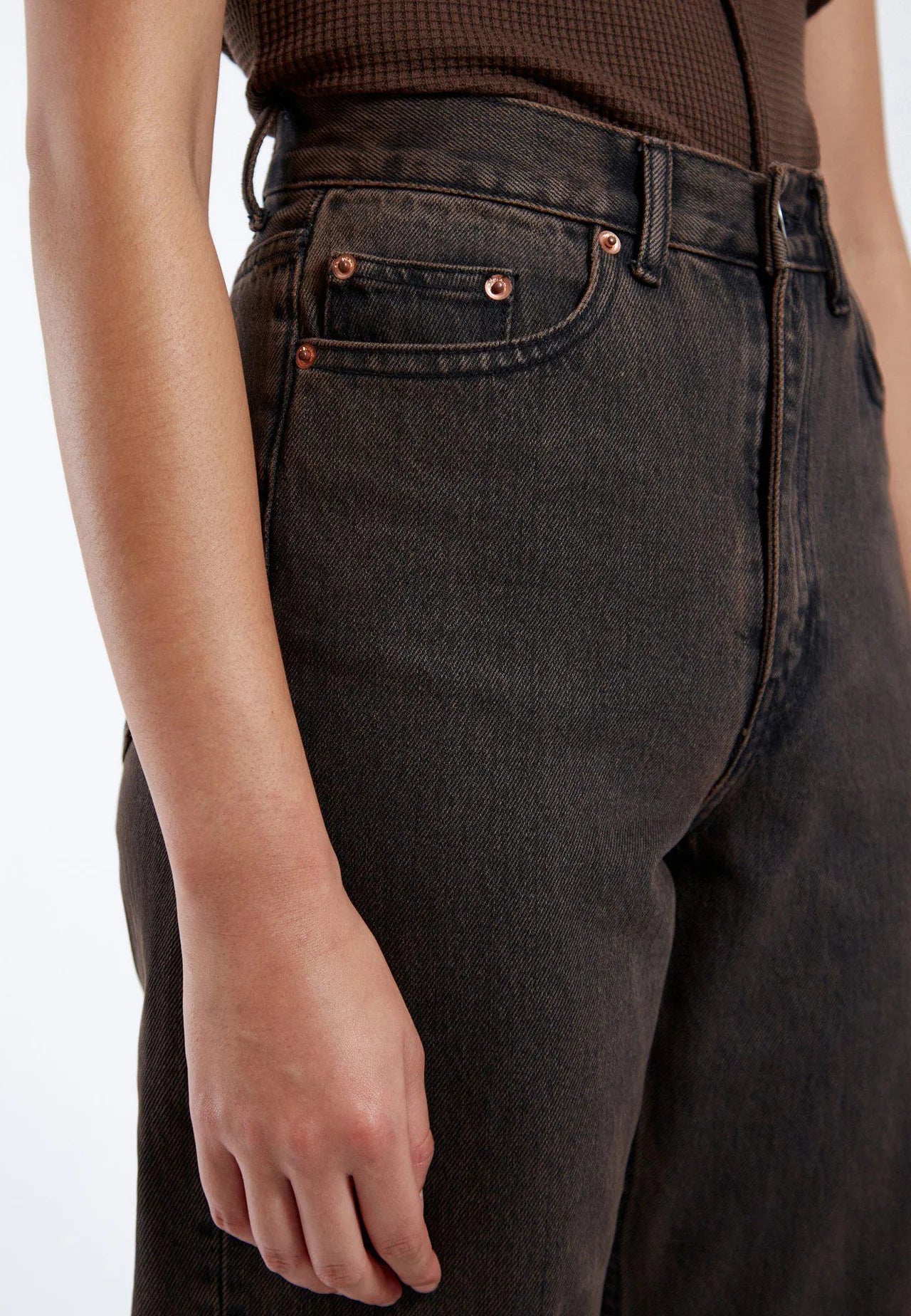 Echo - Tar Jet Brown Jeans