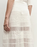 Plaid Lace Midi Skirt