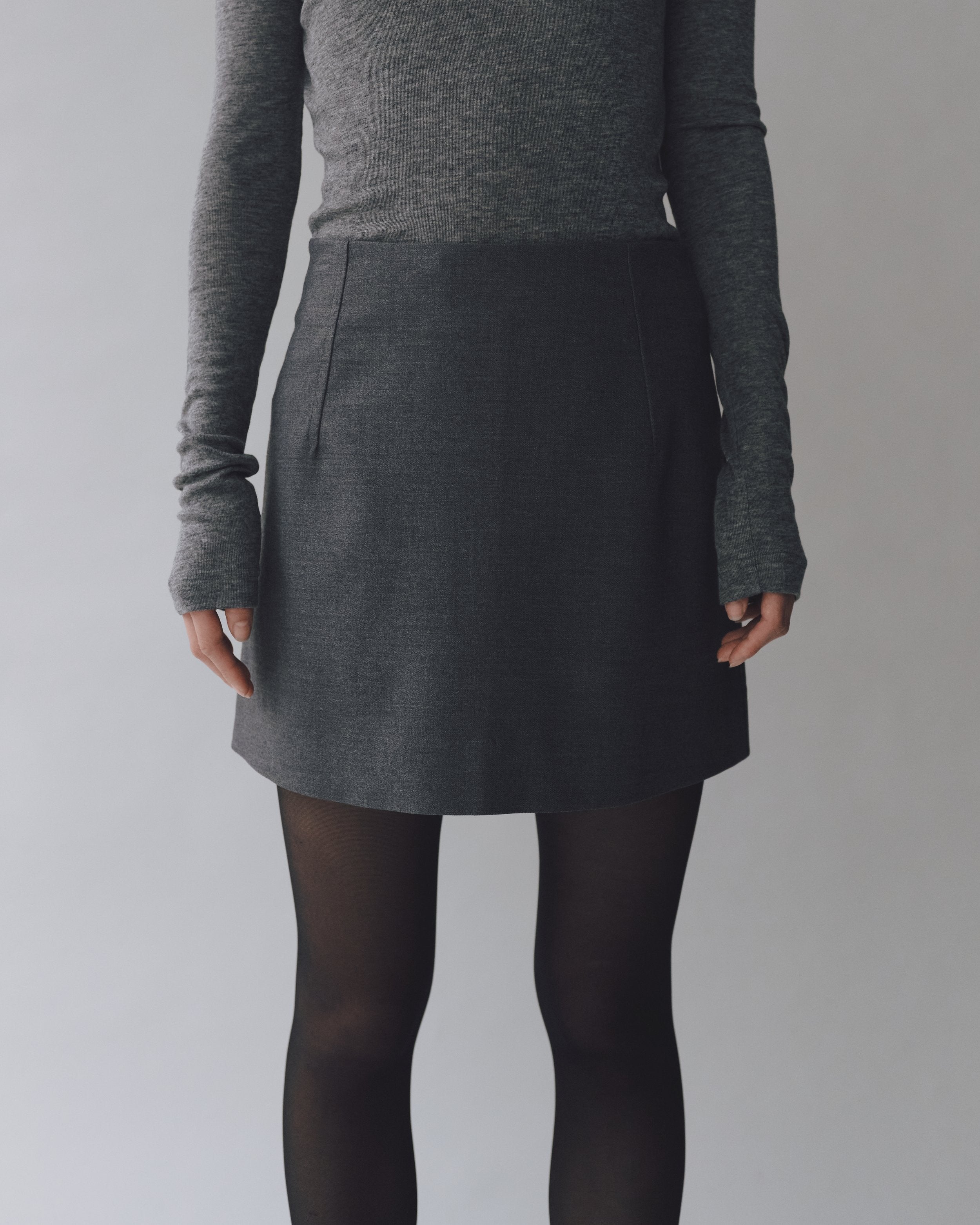 Wool Blend Mini Skirt