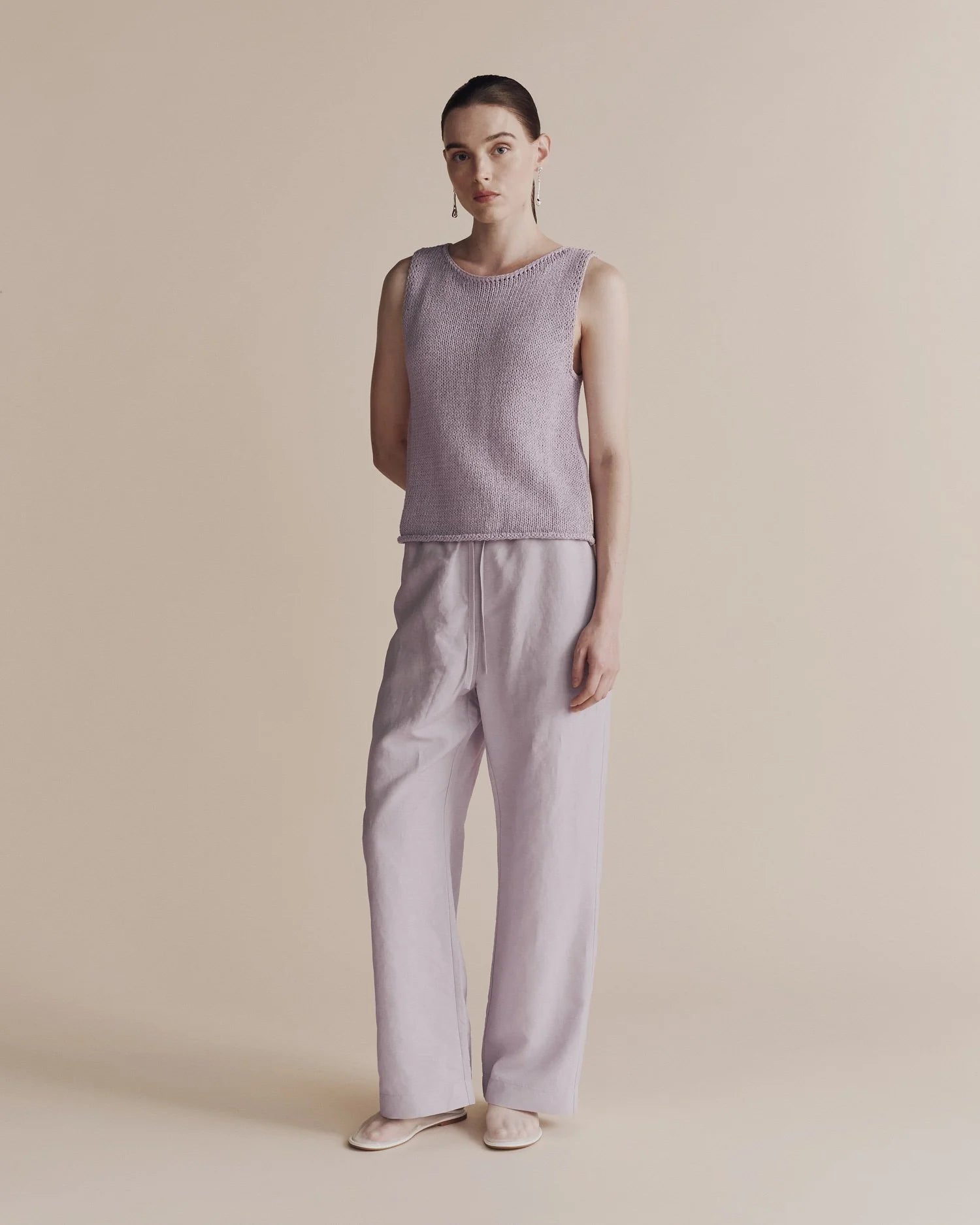 Silk Linen Drawstring Pants
