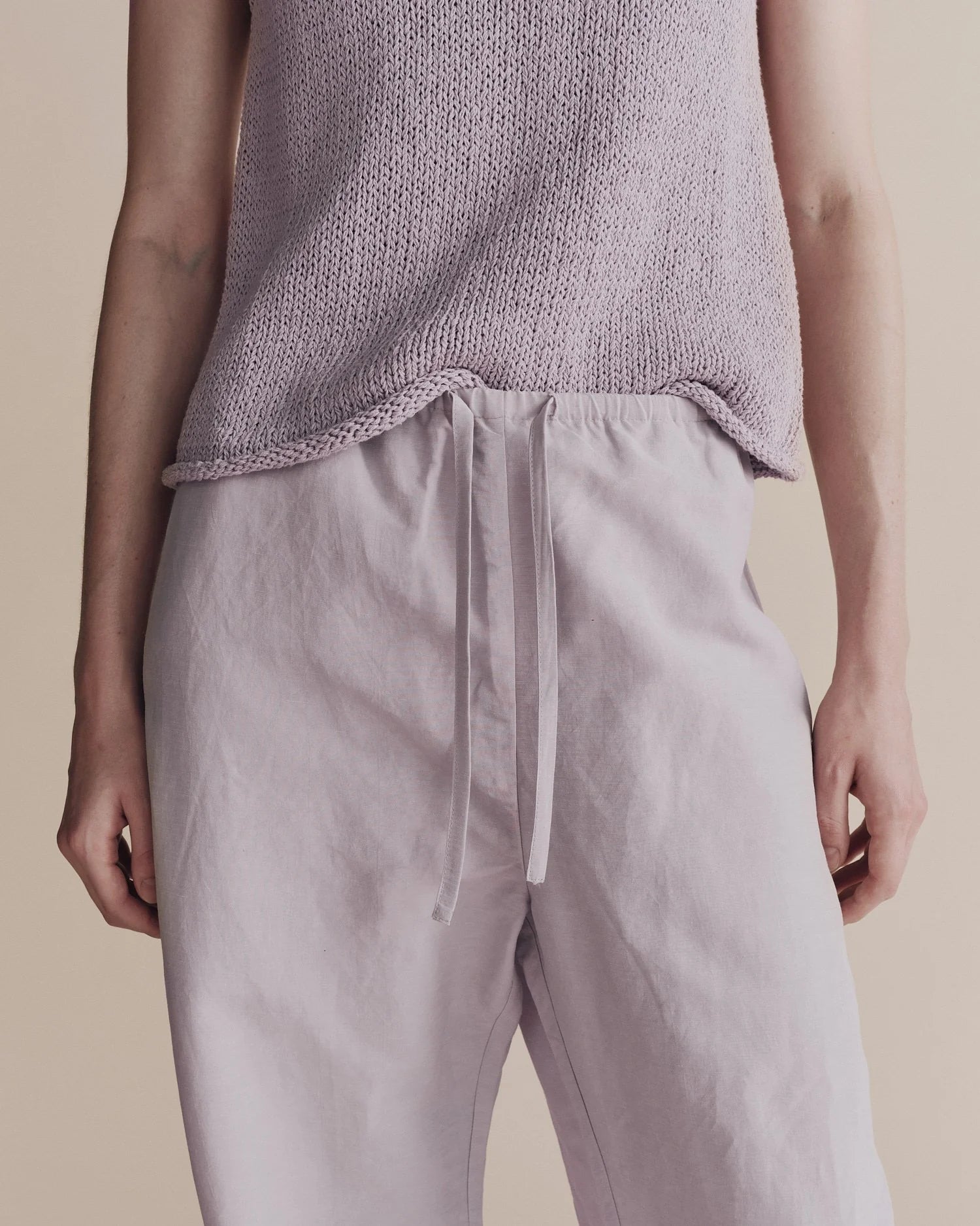 Silk Linen Drawstring Pants