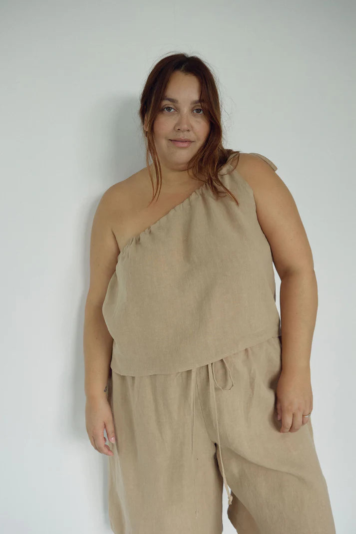 The Linen One Shoulder Tank