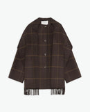Wool Blend Check Coat - Frock Toronto