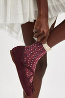 Rosebud Waffle Knit Ankle Socks