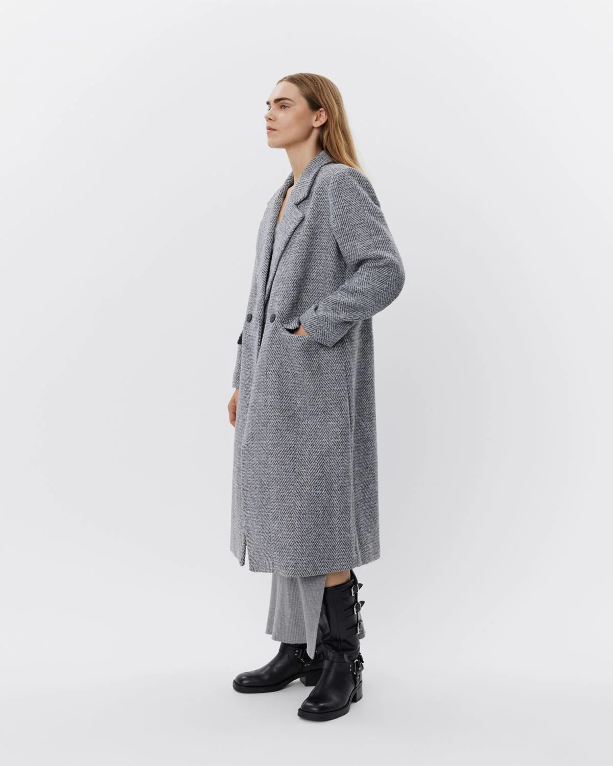 Gray herringbone coat on sale