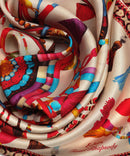 Tassel Rhapsody Silk Square Khaki