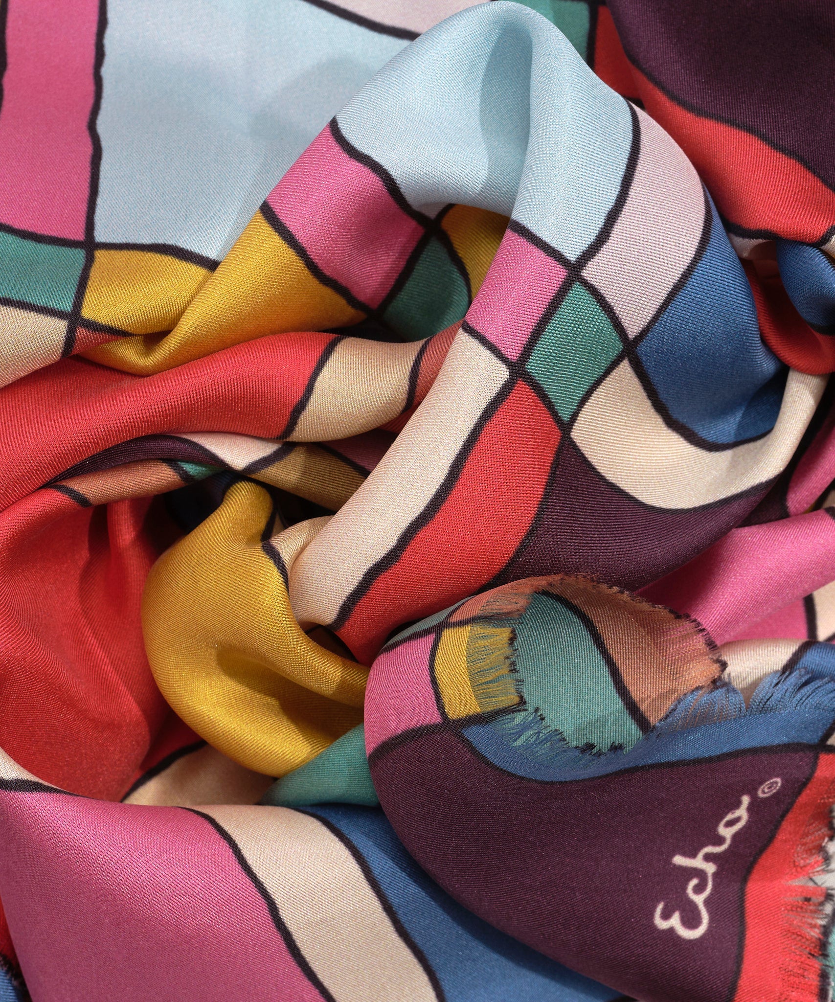 Windowpane Silk Square