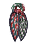 Patch Plaid Pleated Diamond Red