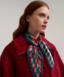 Patch Plaid Pleated Diamond Red