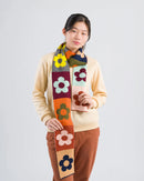 Flower Block Skinny Scarf