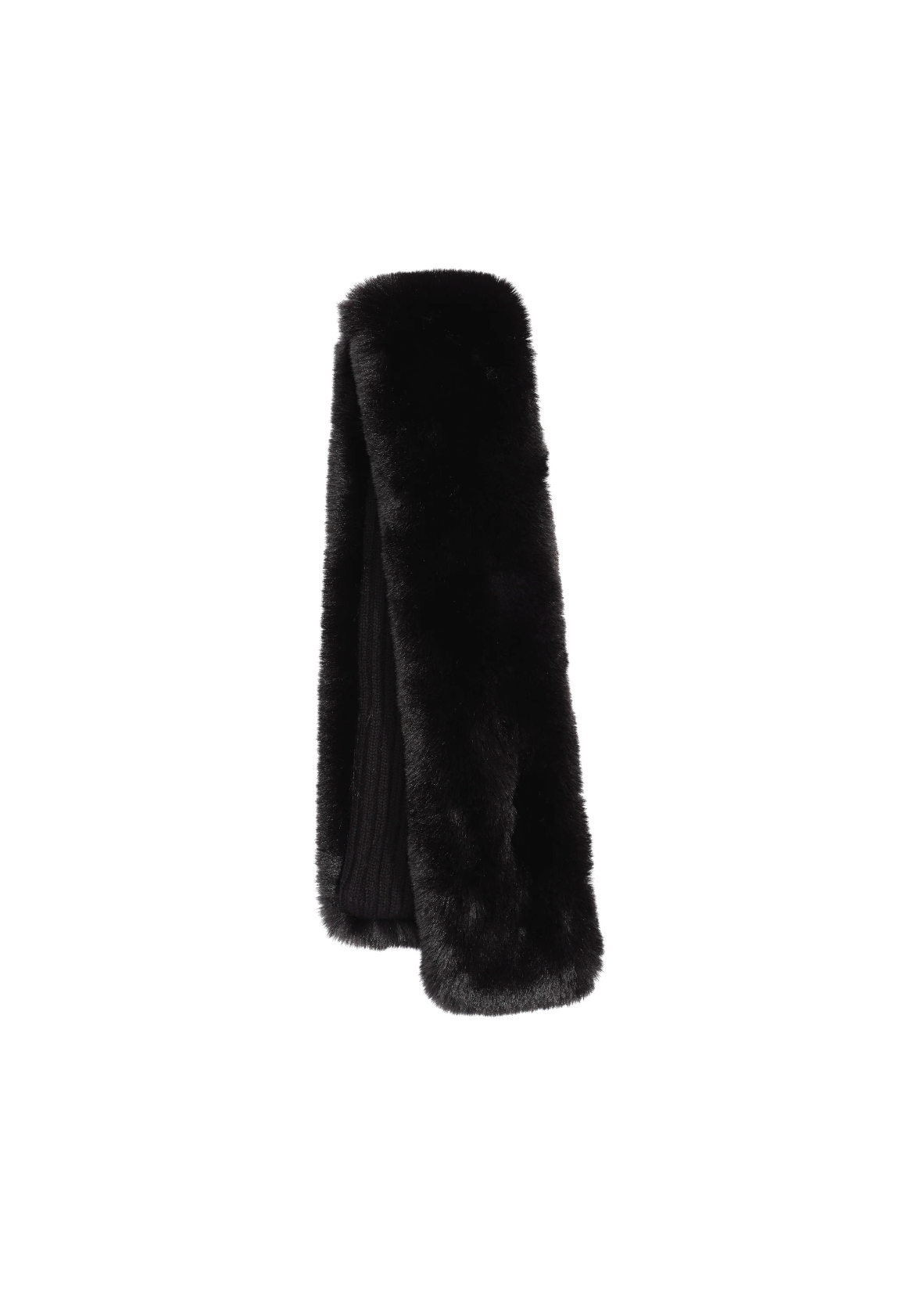 Faux Fur Pull Through Collar With Knit Lining