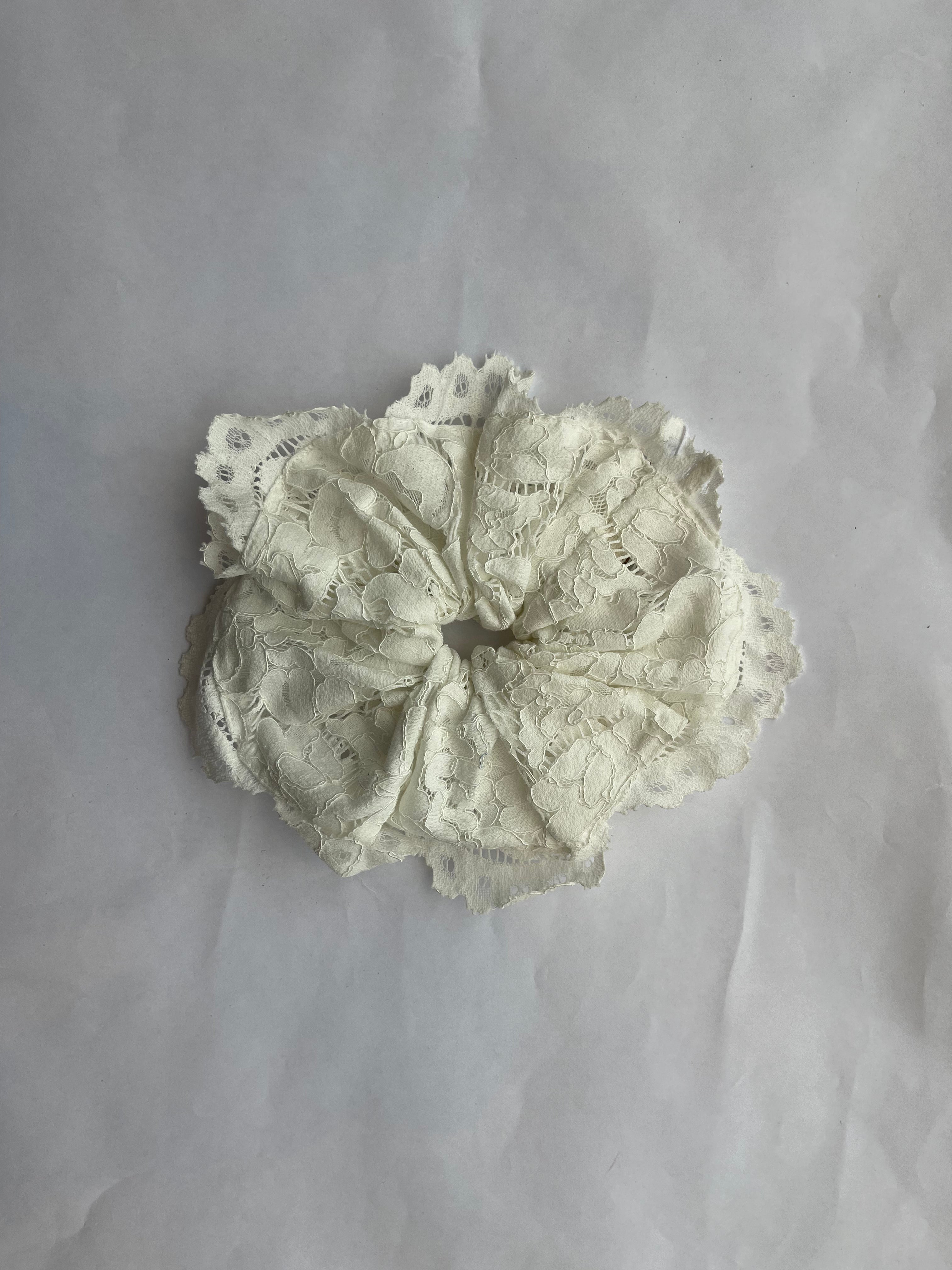 Scalloped Edge Lace Scrunchie