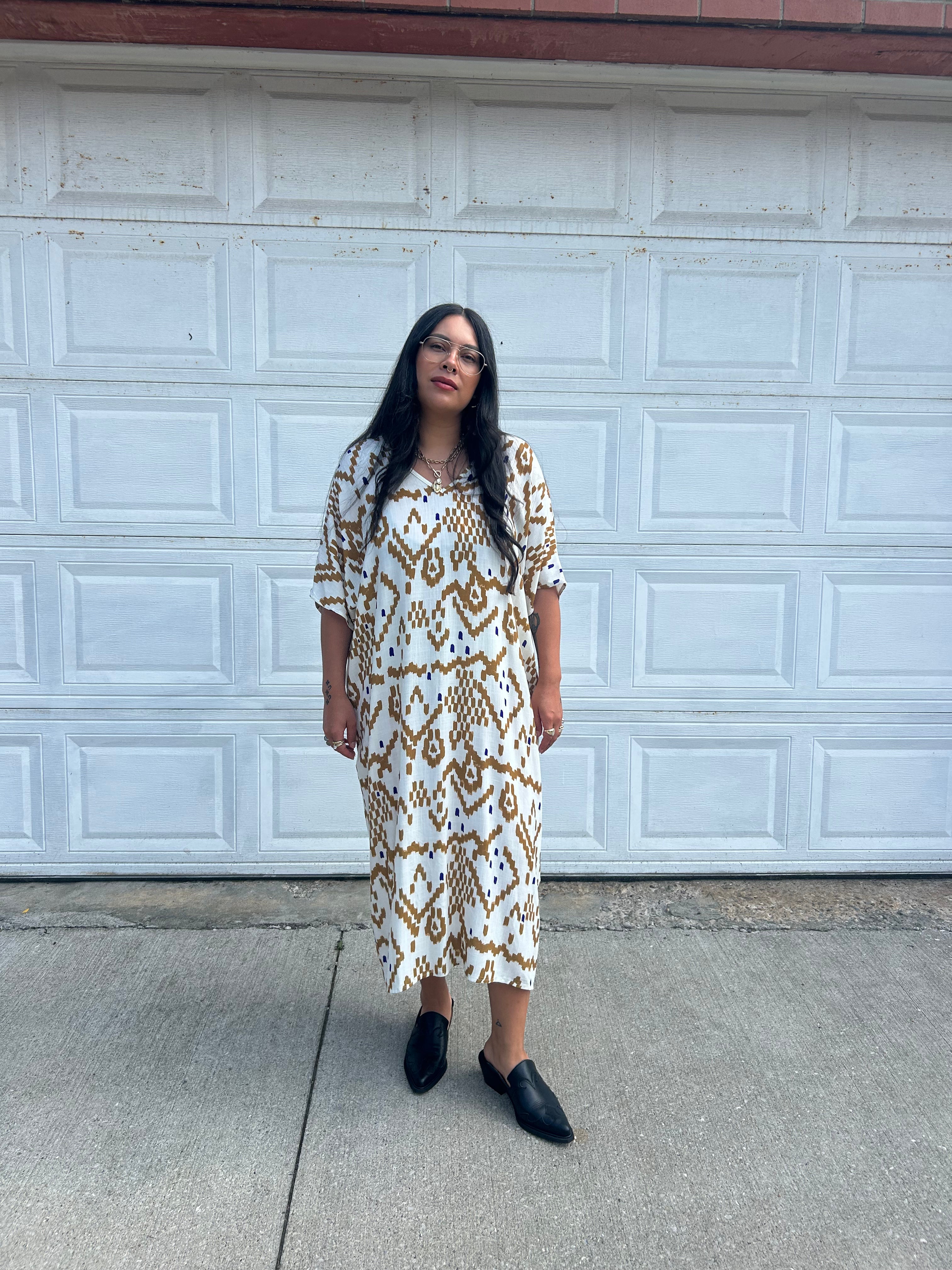 V-Neck Loose Dress