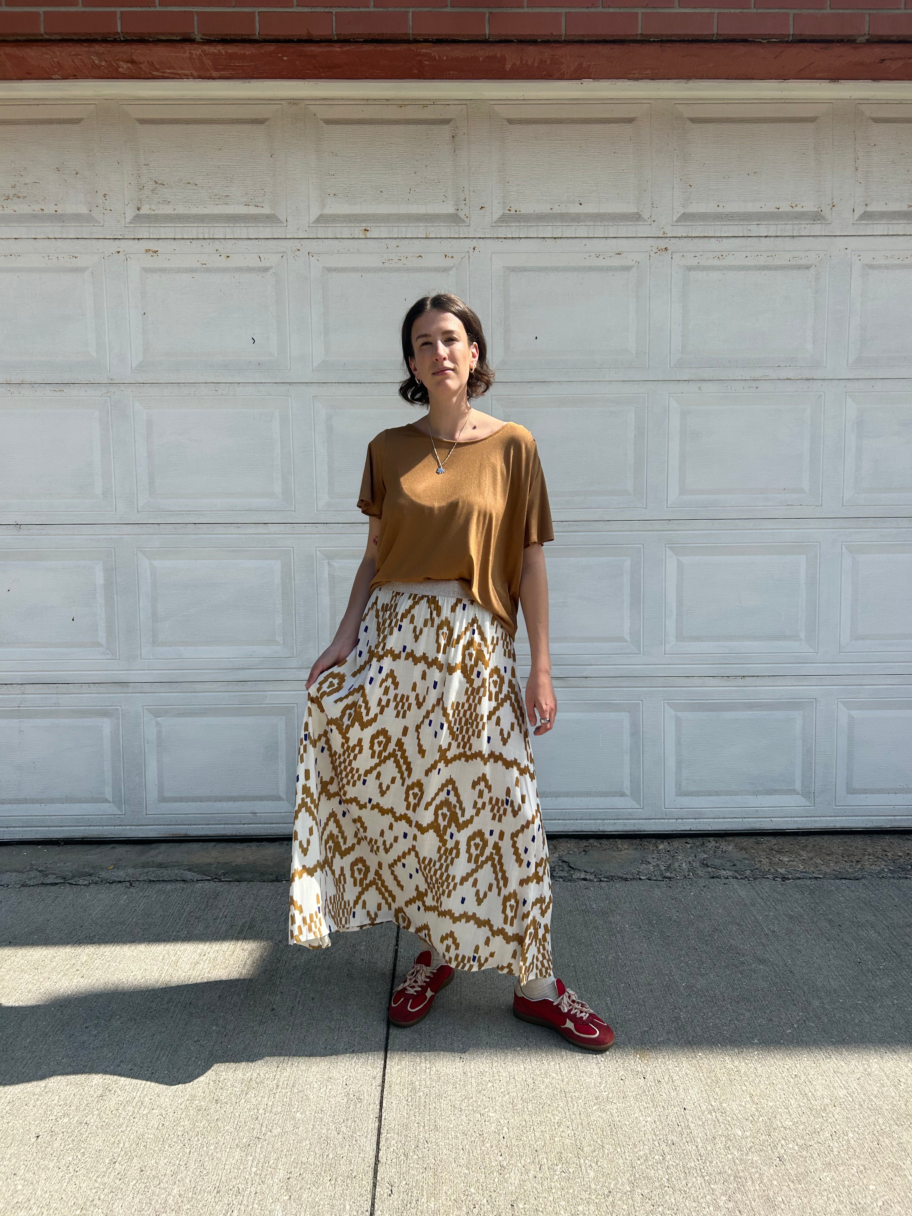 Long Printed Skirt