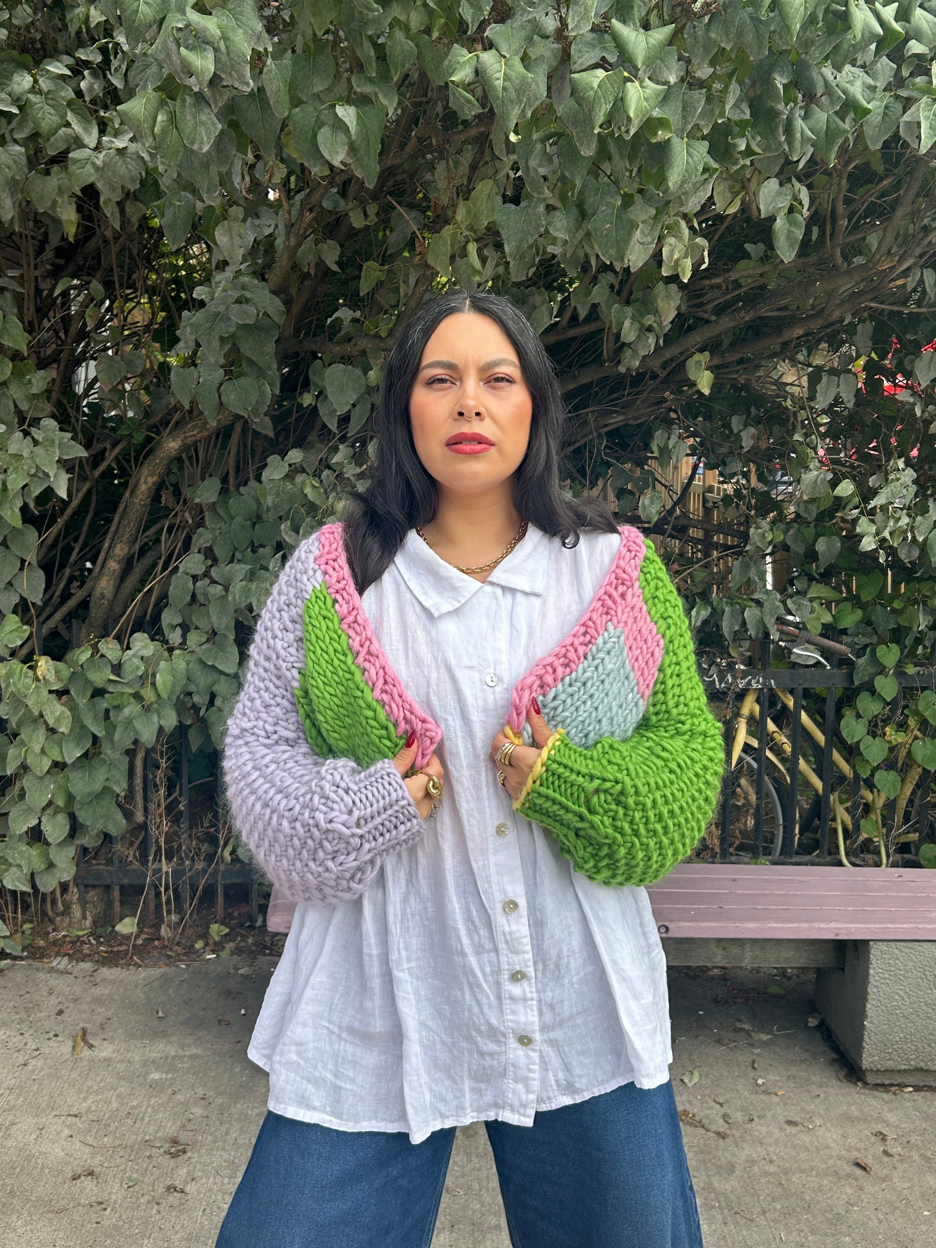 Merino Colourblock Cardigan