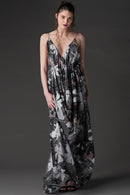 *Oscar Mendoza - Printed Cotton Draped Dress