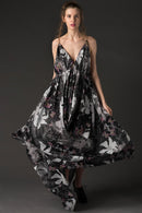 *Oscar Mendoza - Printed Cotton Draped Dress