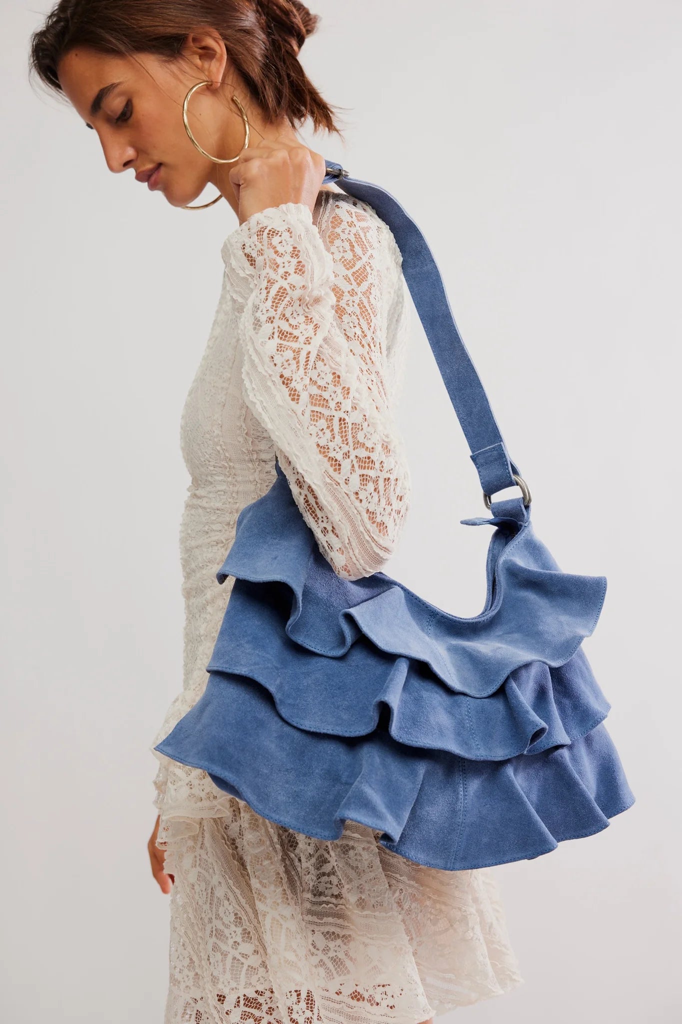 Rae Ruffle Shoulder Bag