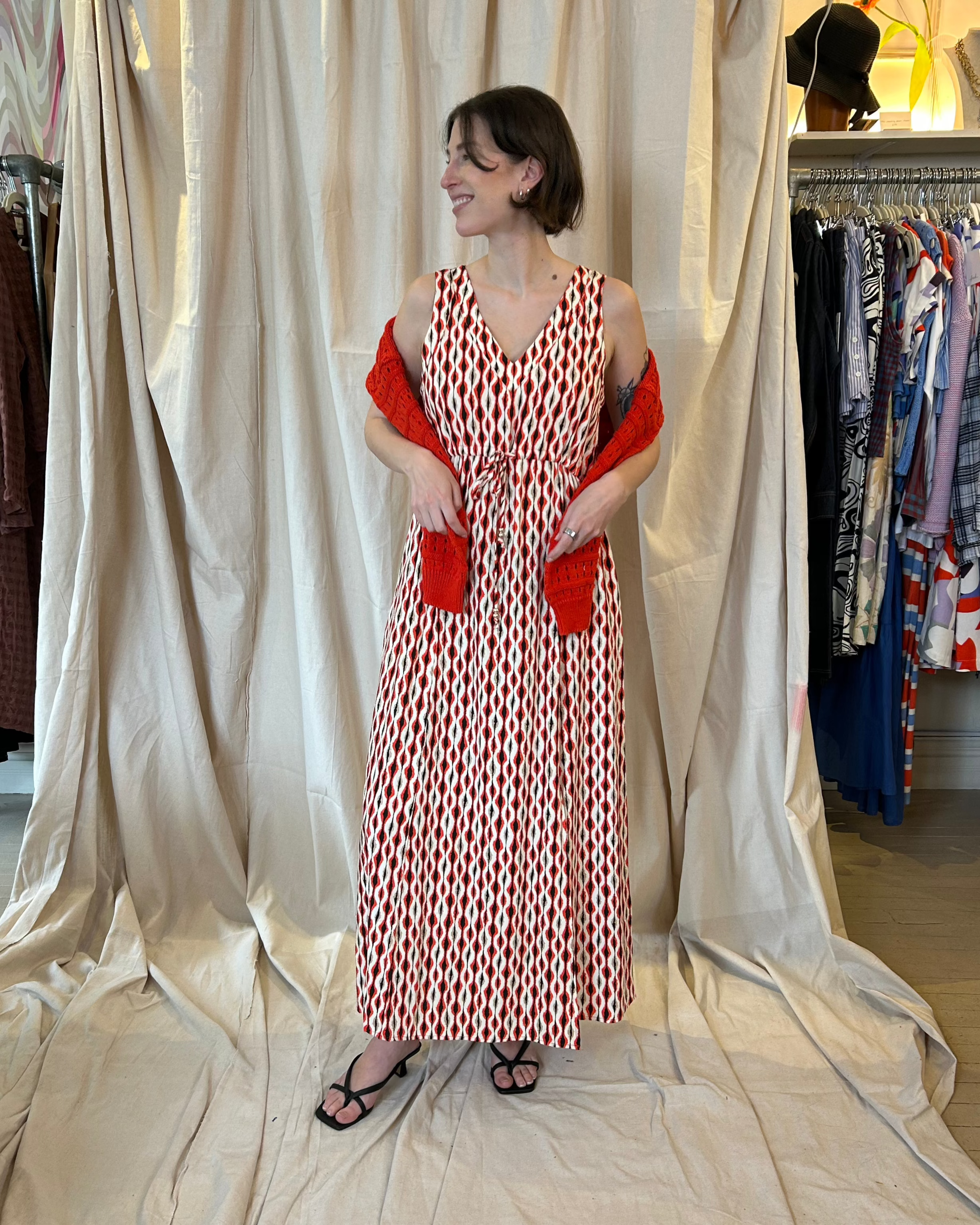V-Neck Sleeveless Dress