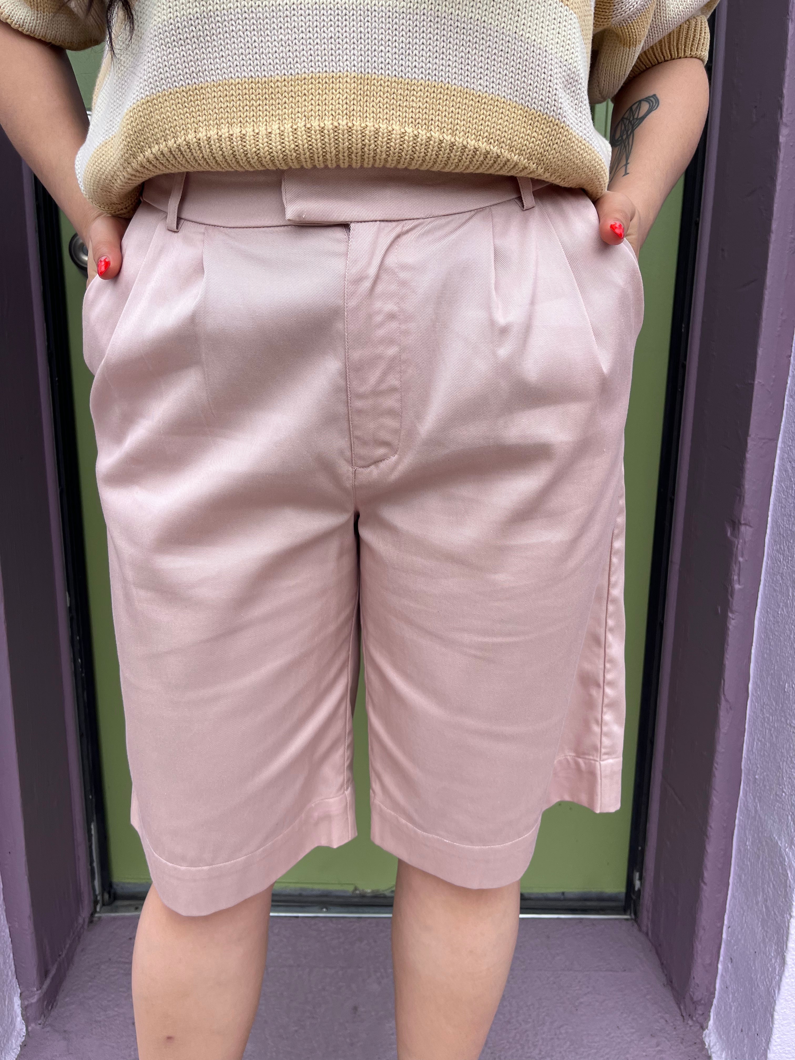 Pleated Bermuda Shorts