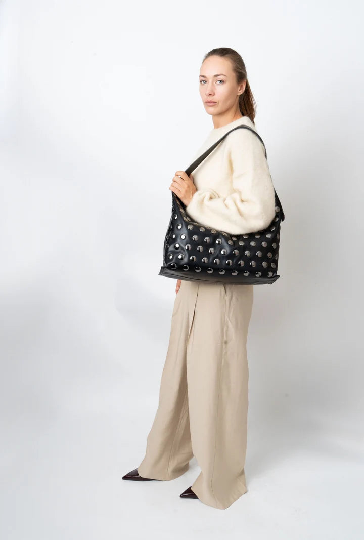 Lane Soft Structure Studs Tote Bag