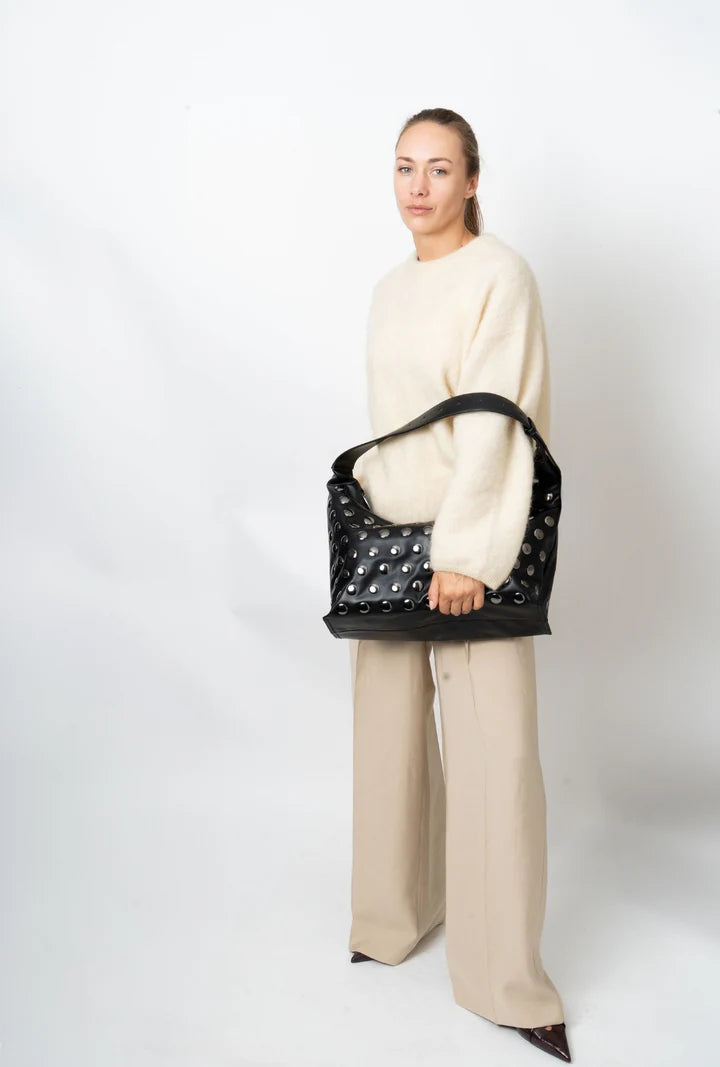 Lane Soft Structure Studs Tote Bag