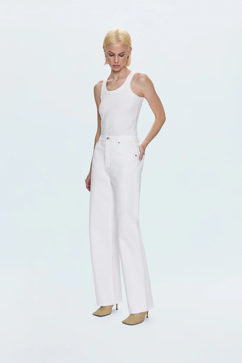 Tate High Rise Bowed Wide Leg Pant